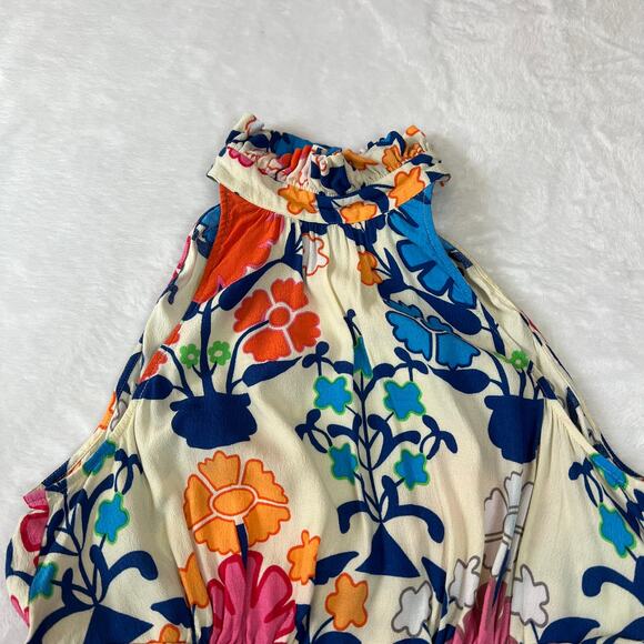 Plenty by Tracy High Neck Sleeveless Floral Print Ruffle Trim Romper Size XS - Picture 5 of 16